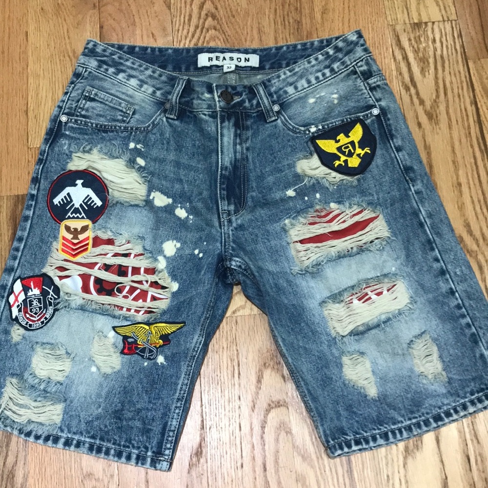 Ripped Jean Shorts